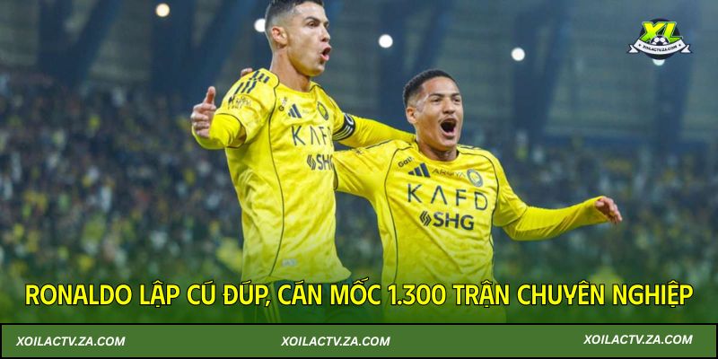 Ronaldo lập cú đúp, cán mốc 1300 trận chuyên nghiệp